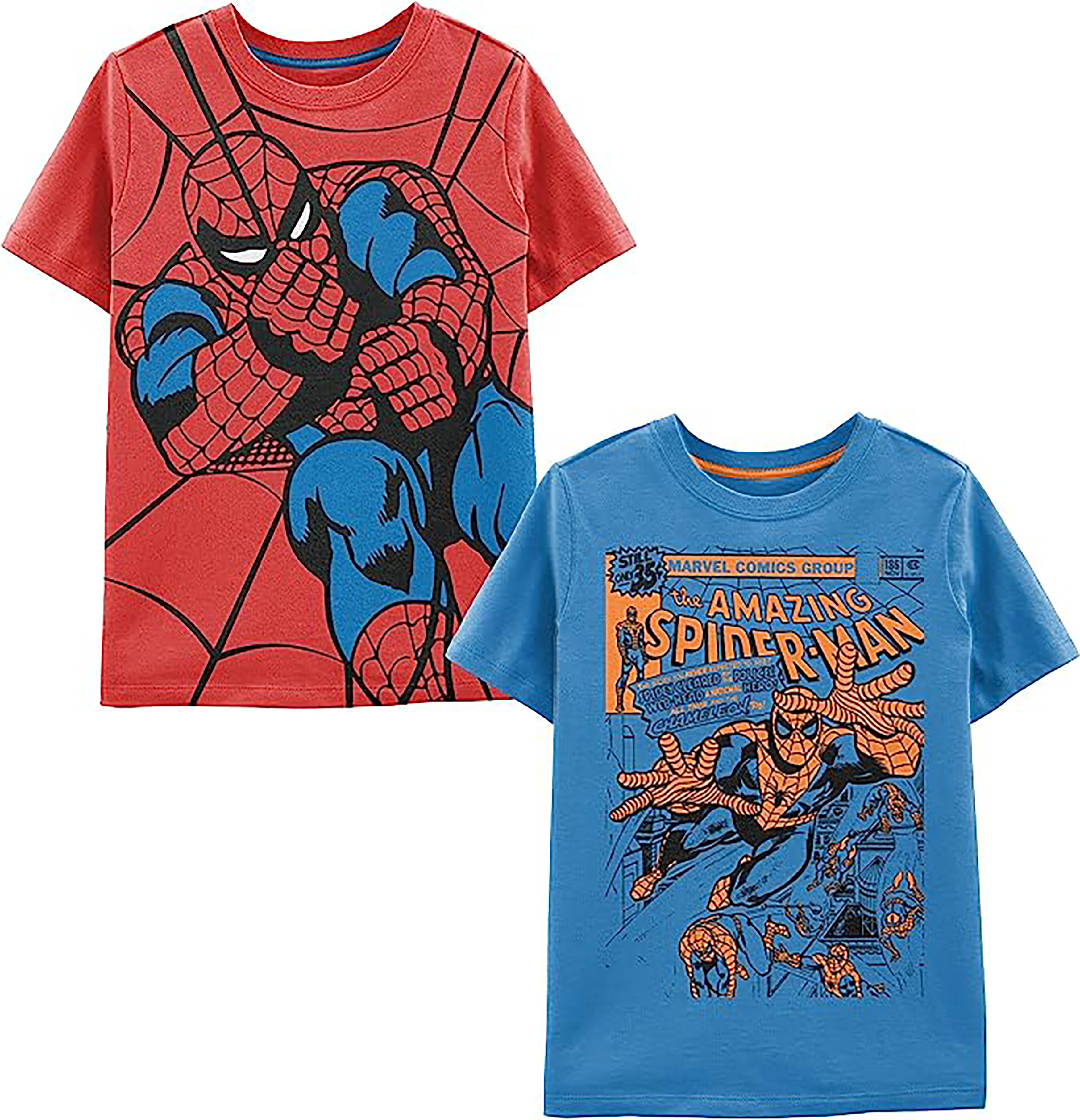 Marvel Superheroes Boys 2 Pack Short Sleeve T-Shirts, Avengers Spiderman Tees 2-Pack for Boys (Sizes 4-16)